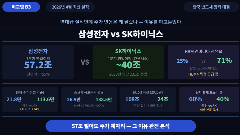 이슈분석 - 삼성전자 vs SK하이닉스 2026 완전 비교