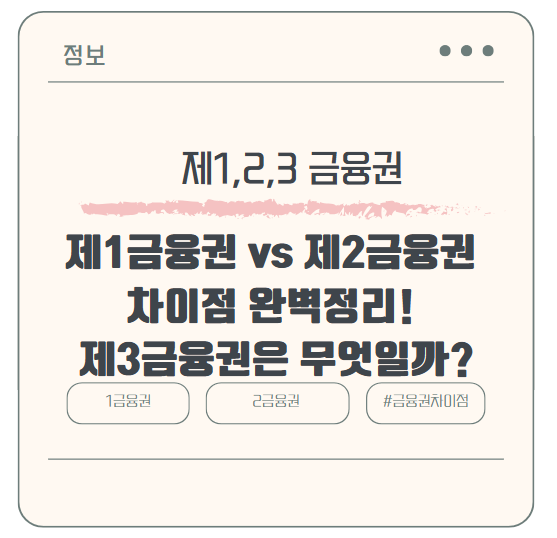 제1금융권 vs 제2금융권 차이점 완벽정리! 제3금융권은 무엇일까?