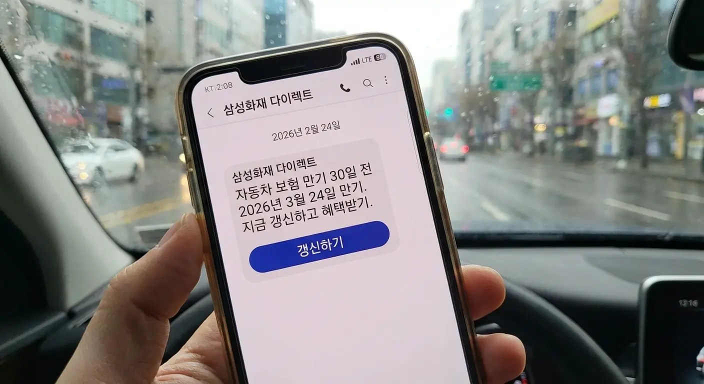 자동차 보험 만기 안내 문자 화면