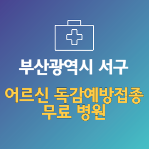 부산 서구 하단동 노인 독감예방접종 무료 병원 (인플루엔자 무료 접종 대상 날짜)