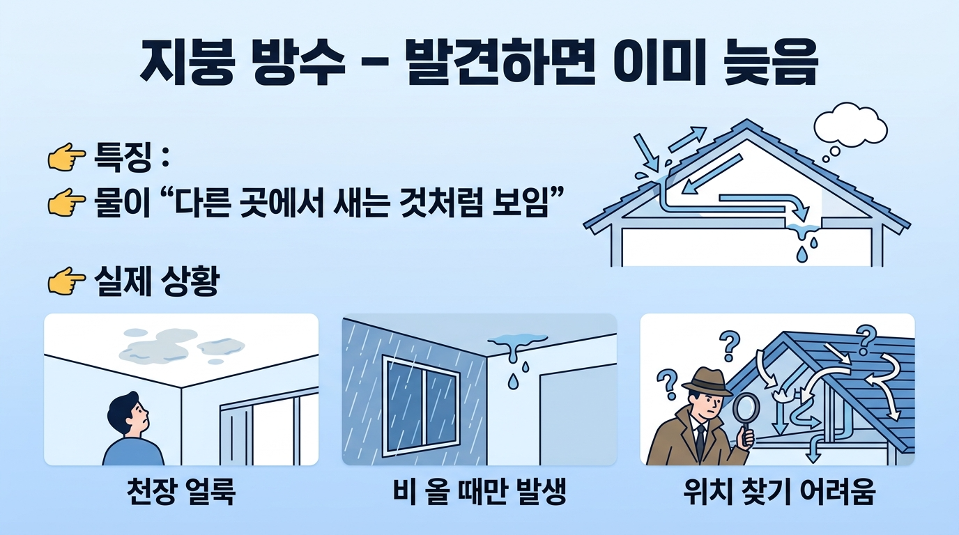 지붕방수는 발견하면 이미 늦은상태