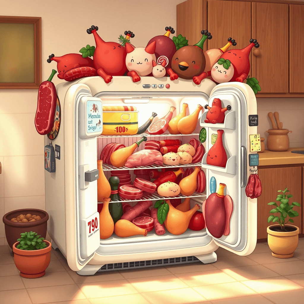 냉장고에 고기가 가득한 꿈 해몽