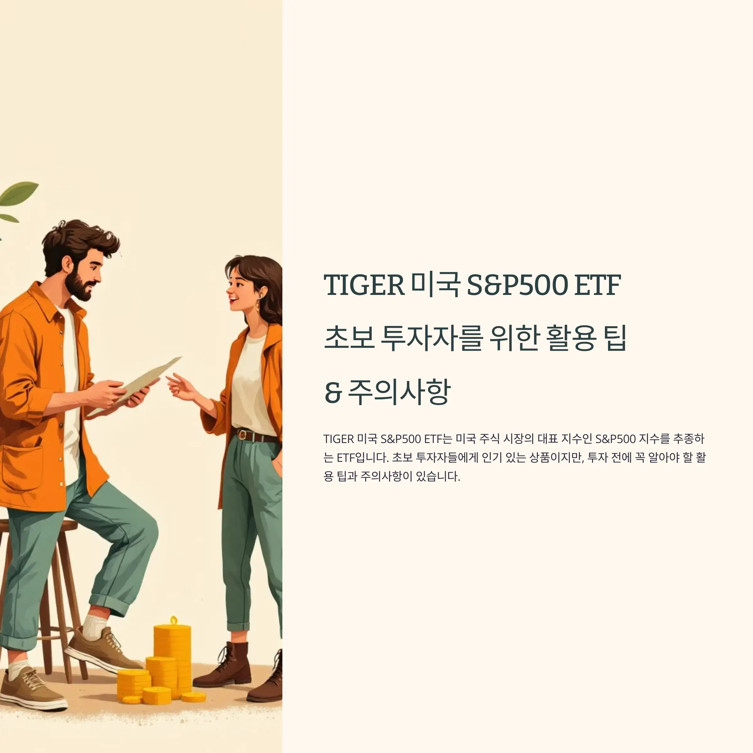 TIGER 미국 S&P500 ETF, 초보 투자자를 위한 활용 팁 및 주의사항