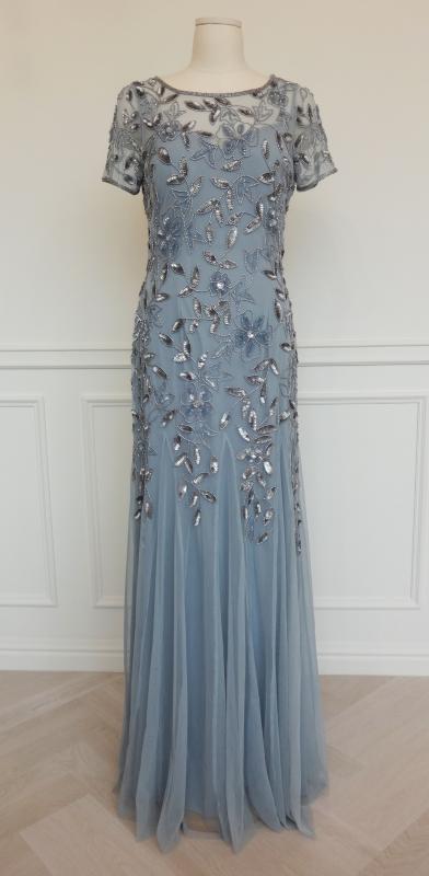 아이스 블루 비즈 드레스 피로연 연주 드레스 대여