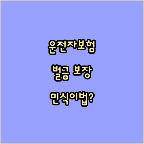 당신 운전자보험 벌금 보장 민식이법에..