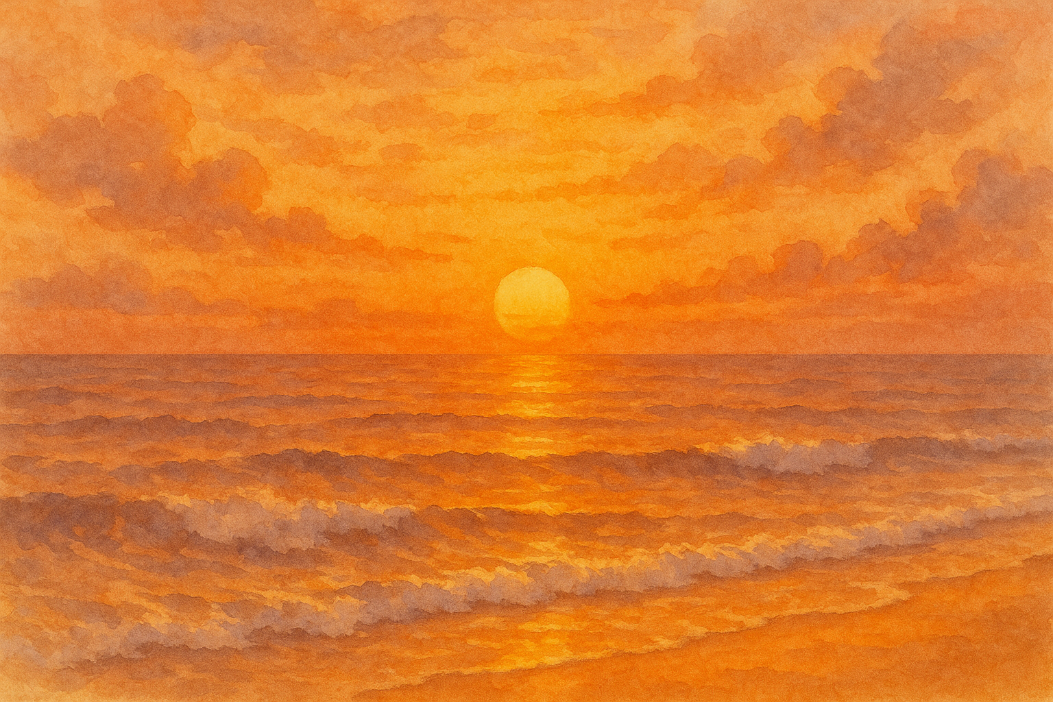 황혼의 바다 풍경