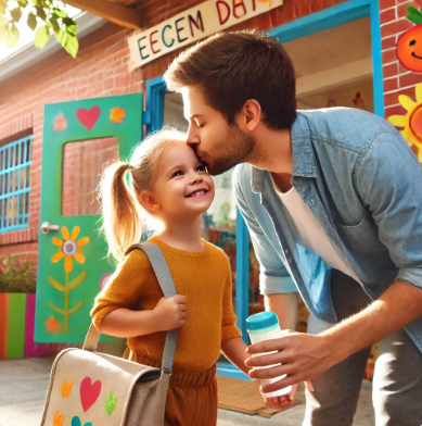 아빠가 딸에게 뽀뽀하고 있는 모습 관련 사진