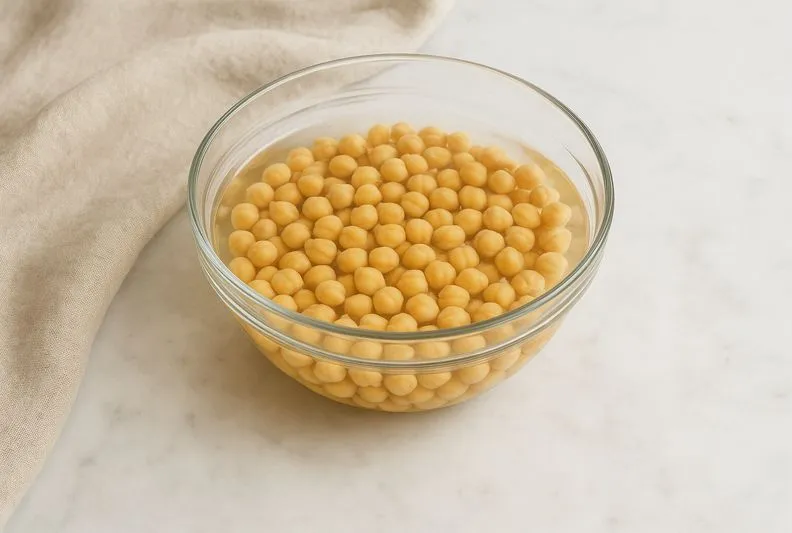 물에 불리고 있는 병아리콩