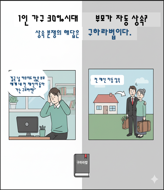 1인 가구 30% 시대, 부모가 자동 상속? 상속 분쟁의 해답은 구하라법이다.