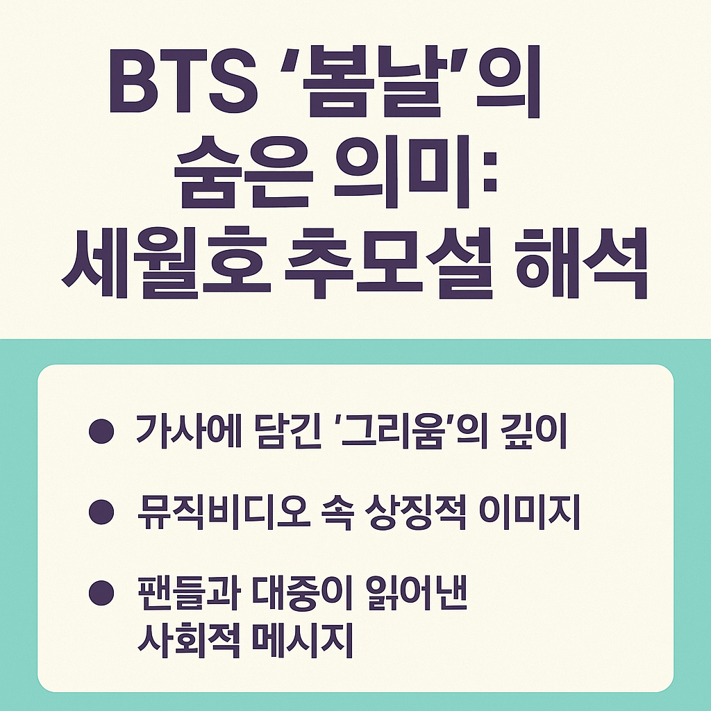 BTS ‘봄날’의 숨은 의미: 세월호 추모설 해석