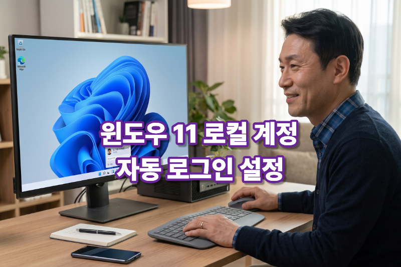 윈도우 11 로컬 계정 비밀번호를 없애고 자동 로그인하는 방법
