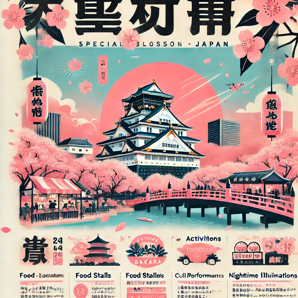 오사카 벚꽃 시즌 한정 축제 정보 이미지