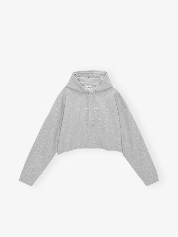 GANNI 가니 여성 아이솔리 크롭 후드티셔츠 T3567-921