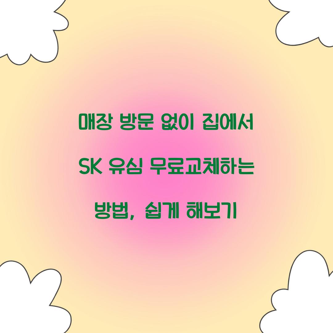 매장 방문 없이 집에서 SK 유심 무료교체하는 방법