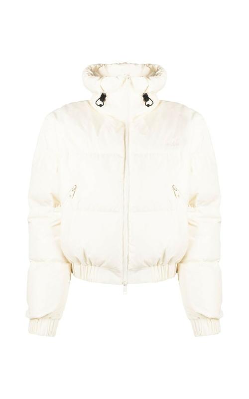 MSGM 여성 Ripstop Nylon 크롭 다운 자켓 MGM37FROT801BKBK