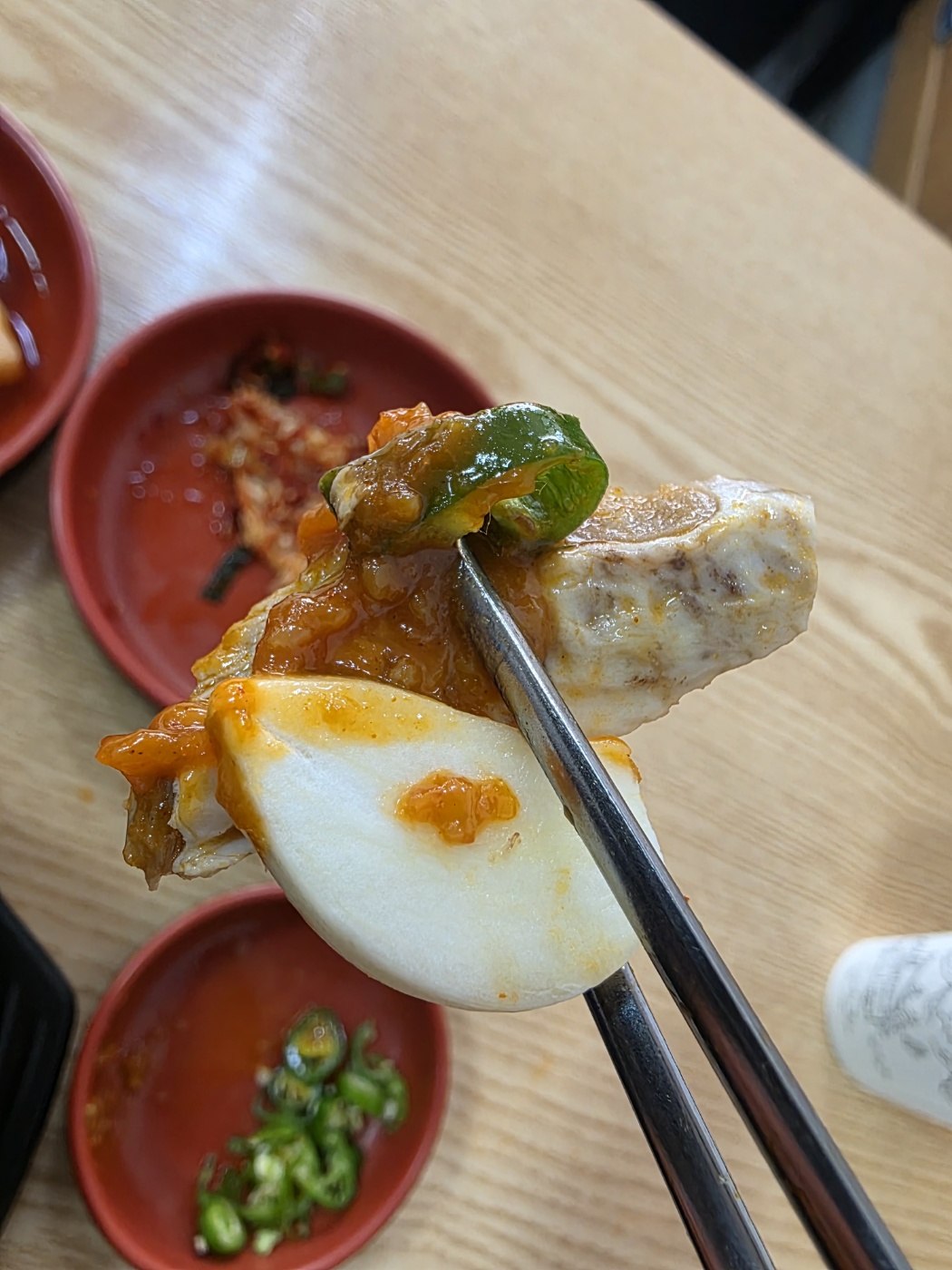 포천순대국 고기+쌈장 조합