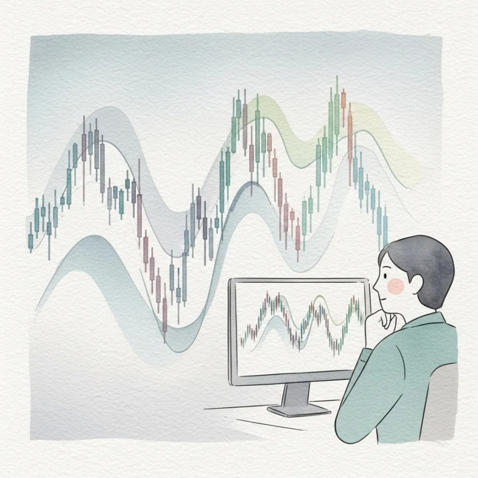 주식 시장의 변동성을 나타내는 차트.
