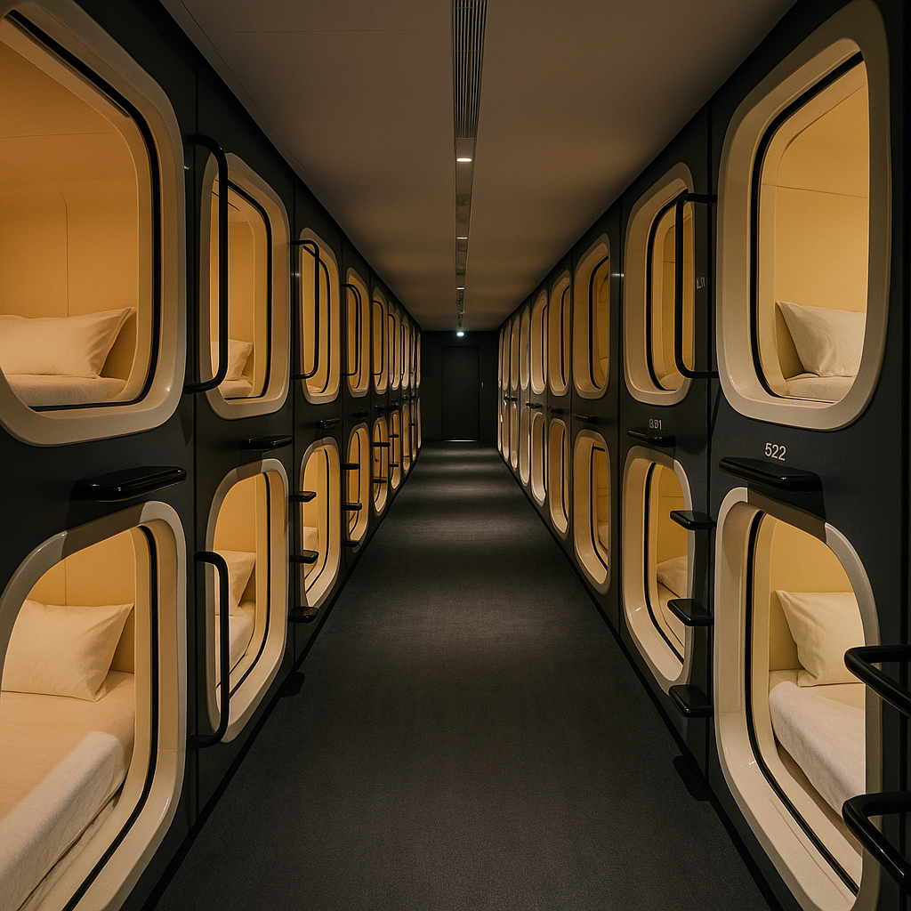 일본 캡슐호텔 사진