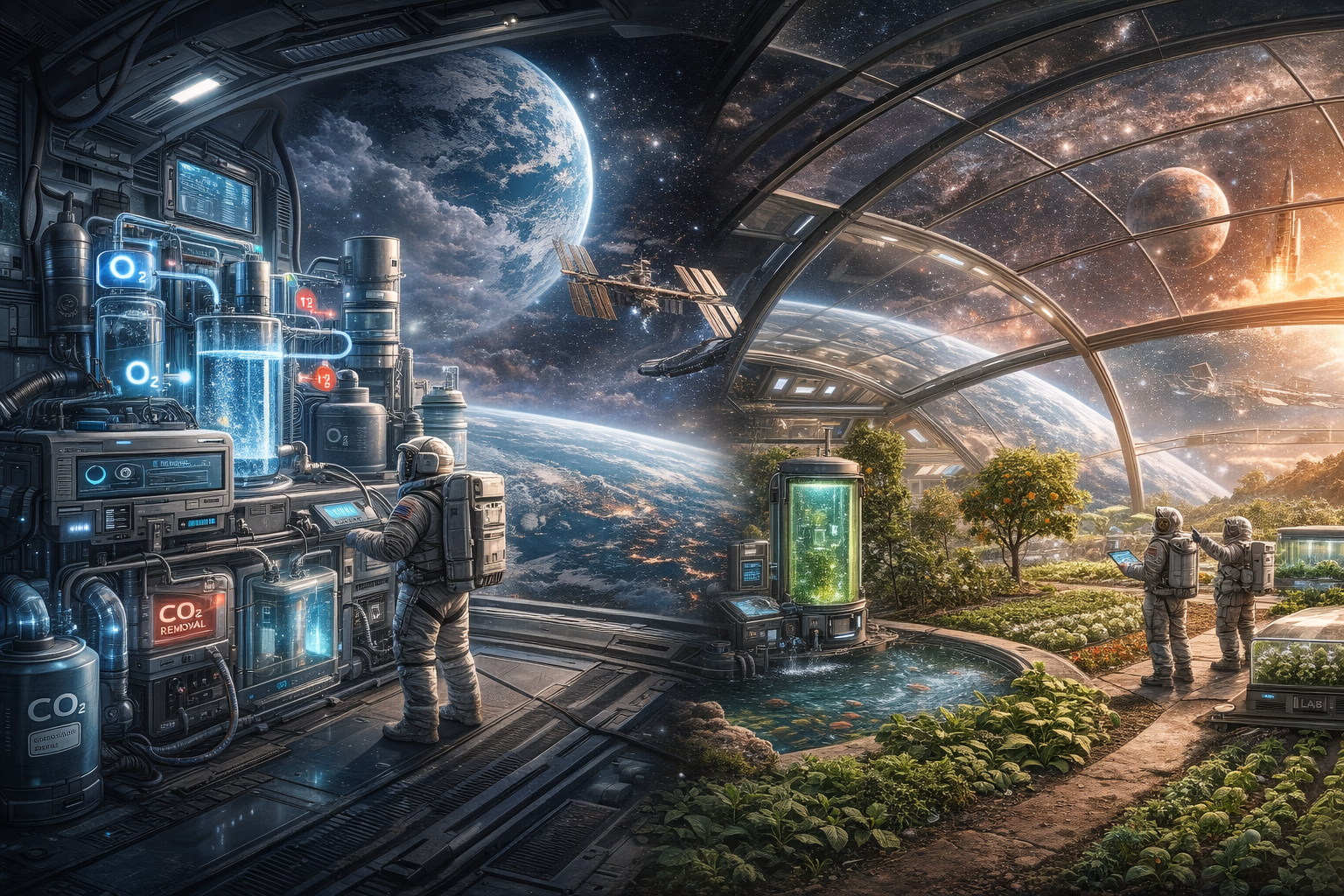 우주 생명 유지 시스템과 실험