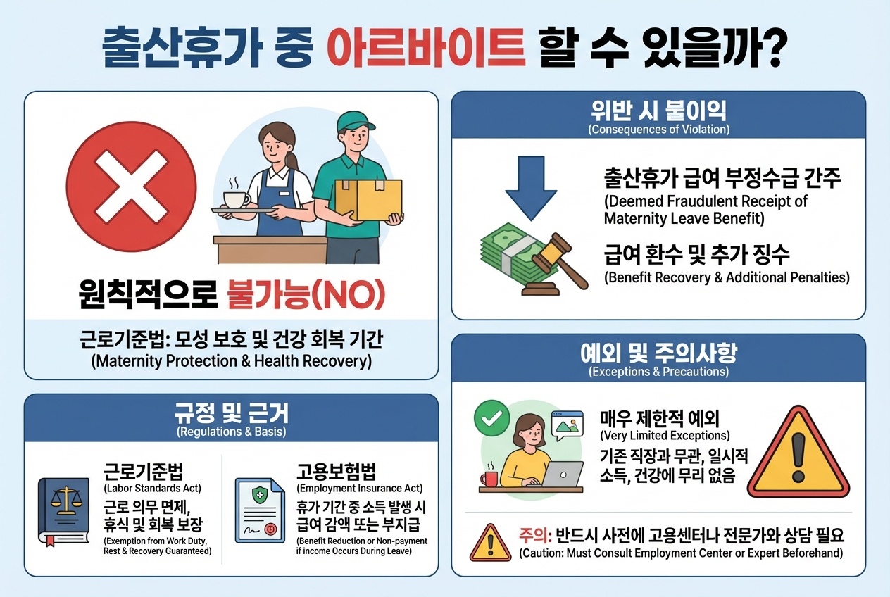 출산휴가 육아휴직 중 아르바이트 가능할까?