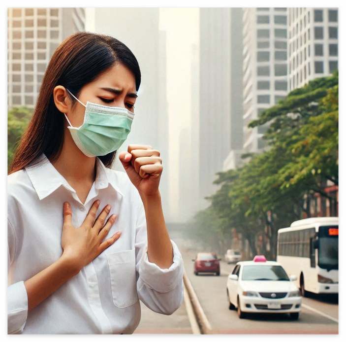 초미세먼지 때문에 호흡기 질환을 앓는 사람