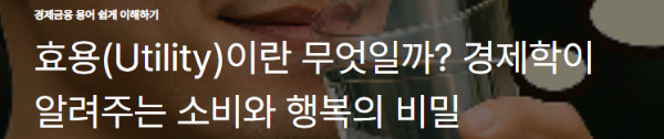 효용(Utility)이란 무엇일까? 경제학이 알려주는 소비와 행복의 비밀