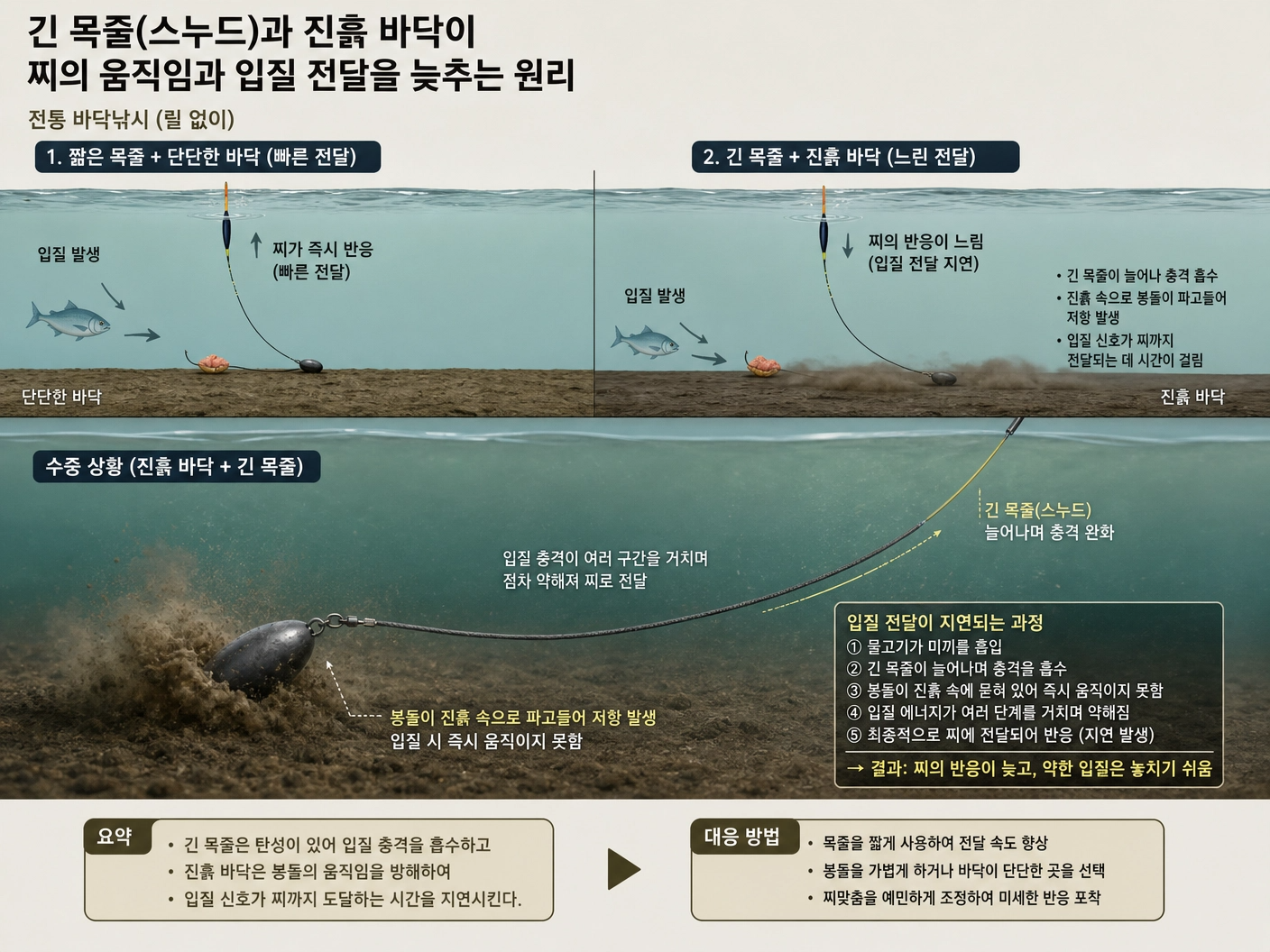 채비와 바닥의 영향