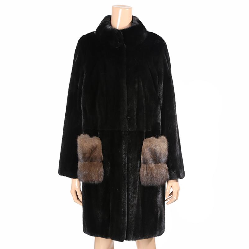 에이드피요르 밍크 세이블 콤비 코트 P167 LE1206505390