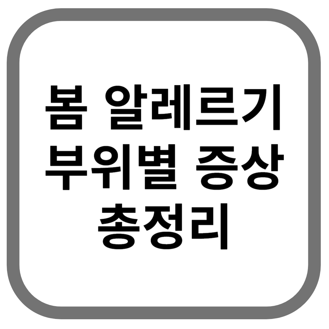봄 알레르기 부위별 증상 총정리 라고 적힌 썸네일