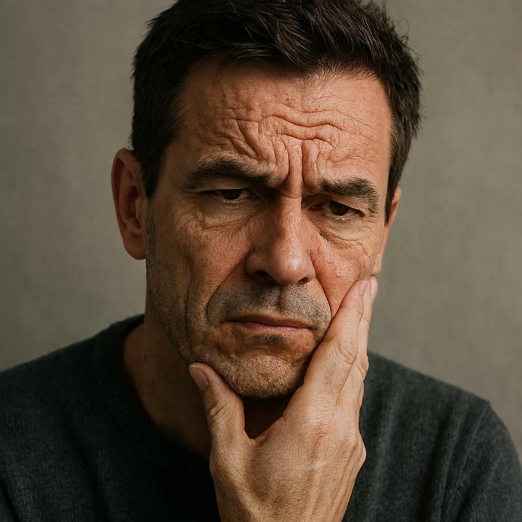 주름이 고민인 남성