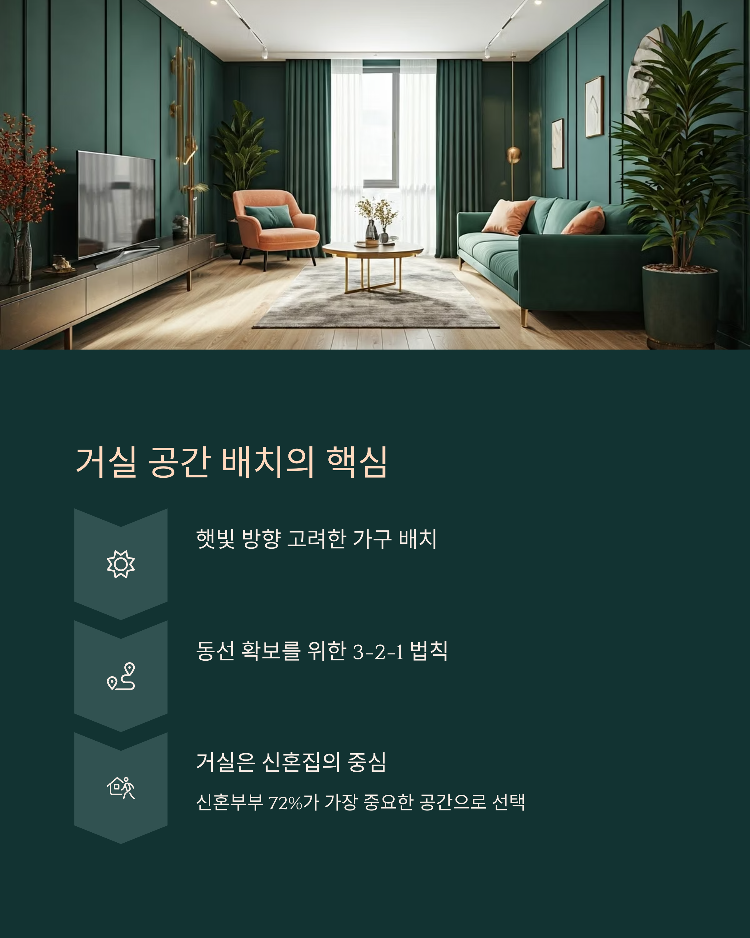 이사 후 거실 공간 배치의 핵심