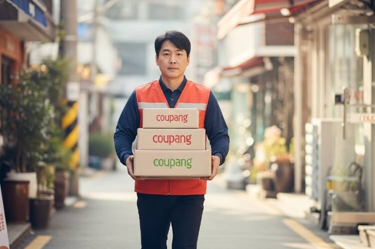 상자를 배달하는 남성