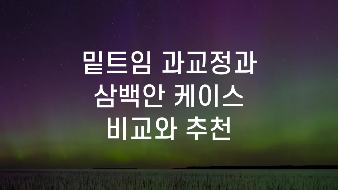 밑트임 과교정과 삼백안 케이스 비교와 추천