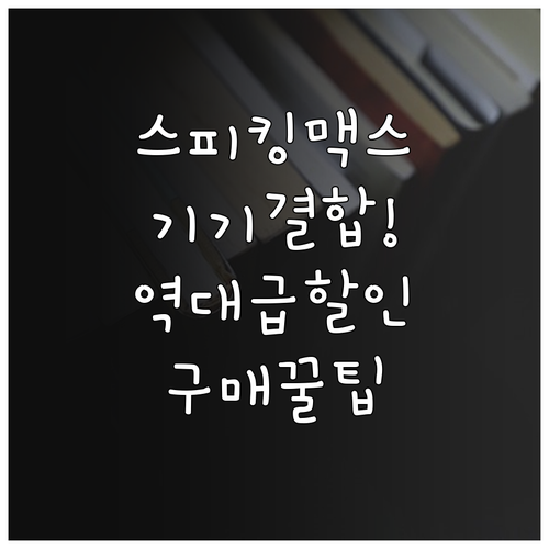 스피킹맥스 기기 결합 상품 장점과 할..