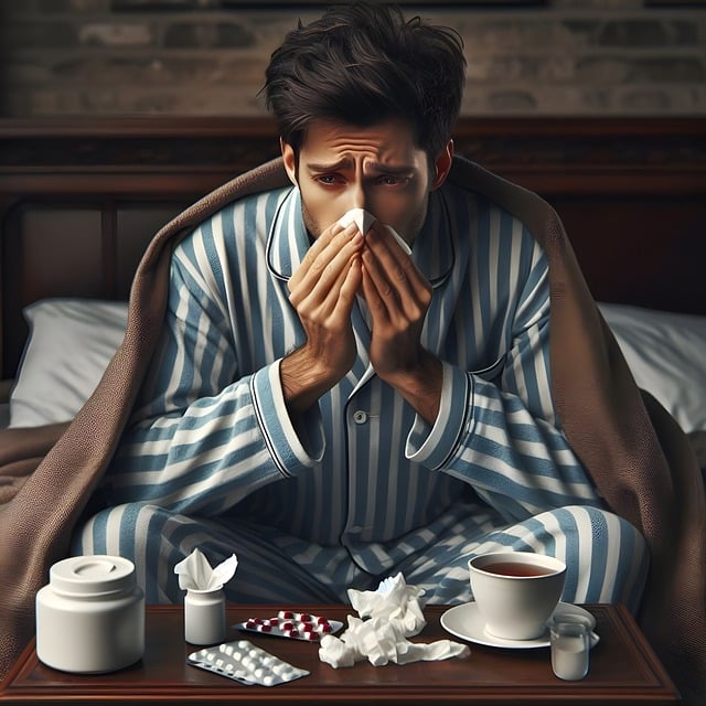독감에 걸린 사람
