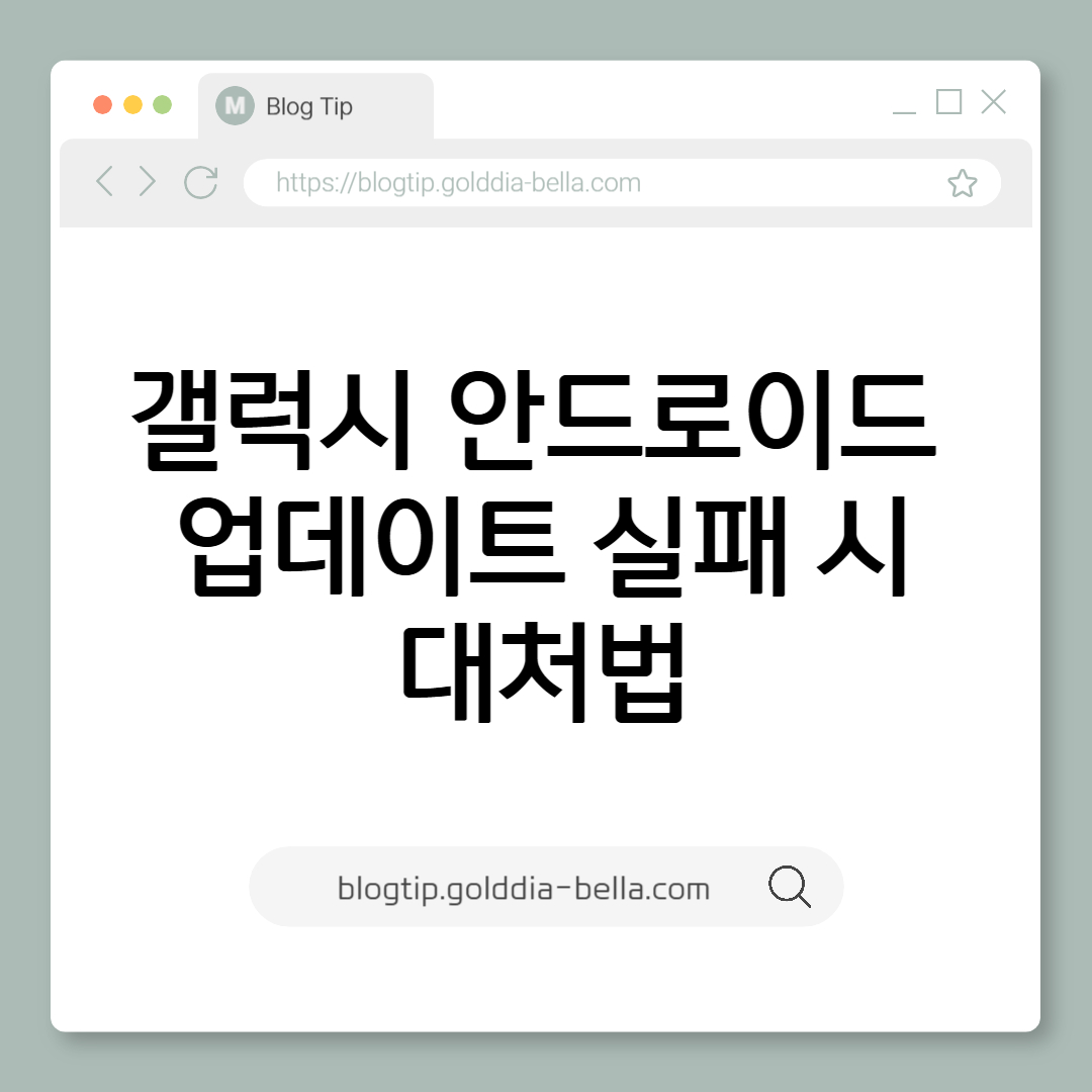 갤럭시 안드로이드 업데이트 실패
