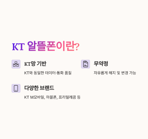 KT 알뜰폰 요금제 총정리