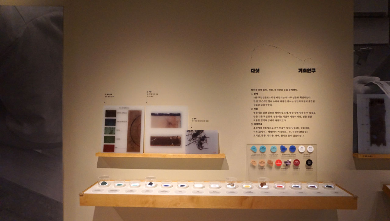 보물 신·구법천문도 복원 과정을 설명한 전시이다.