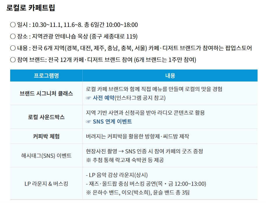'로컬로 카페트립' 팝업스토어 완전 정복