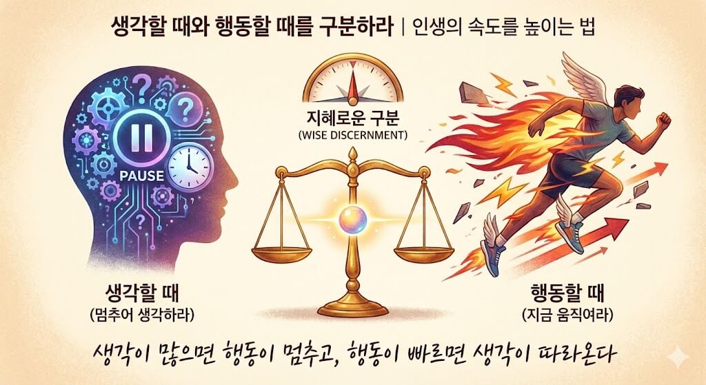 생각할때와 행동할때 이미지