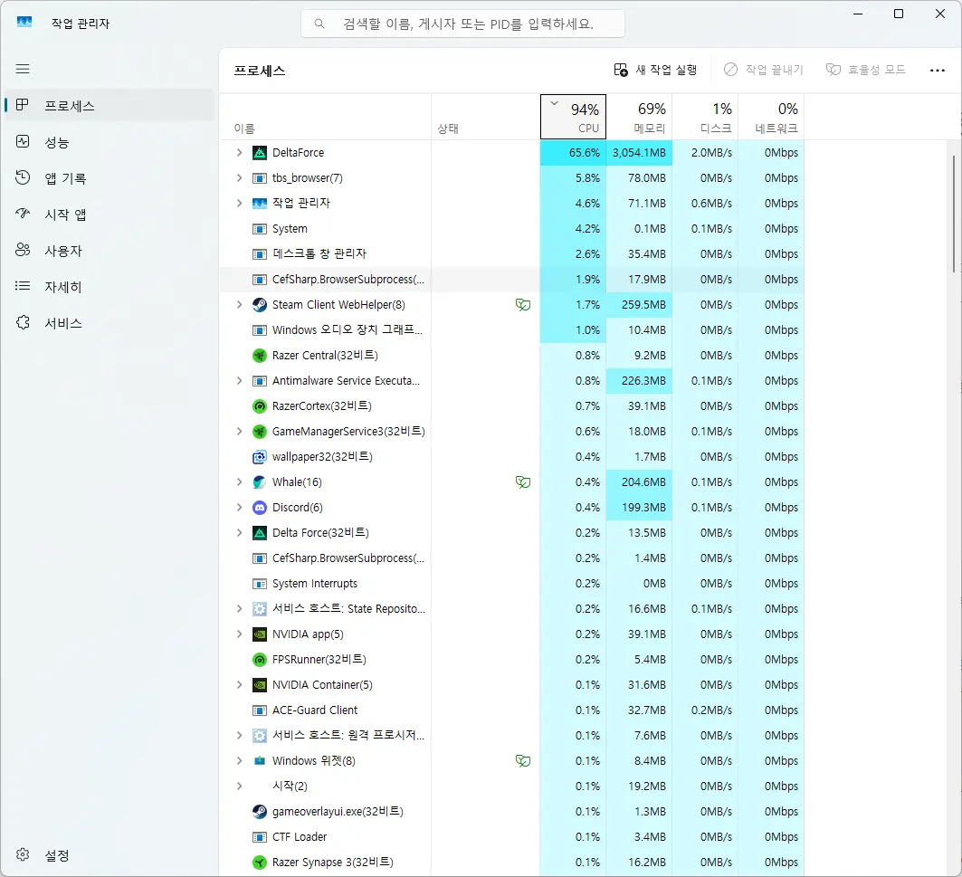 델타포스 tbs_browser 프로세스