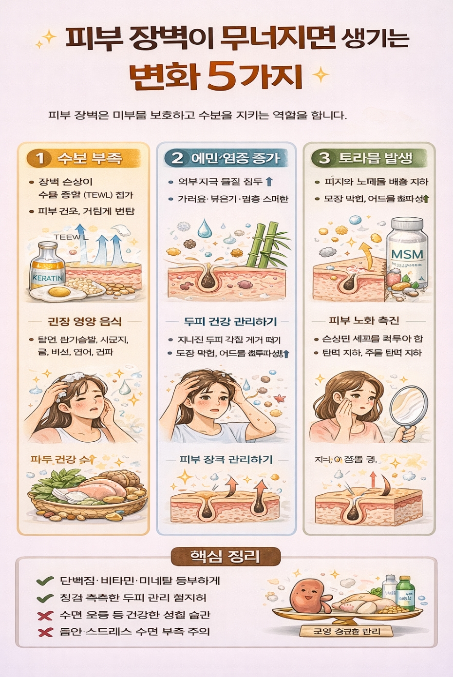 피부 장벽이 무너지면 생기는 변화 5가지