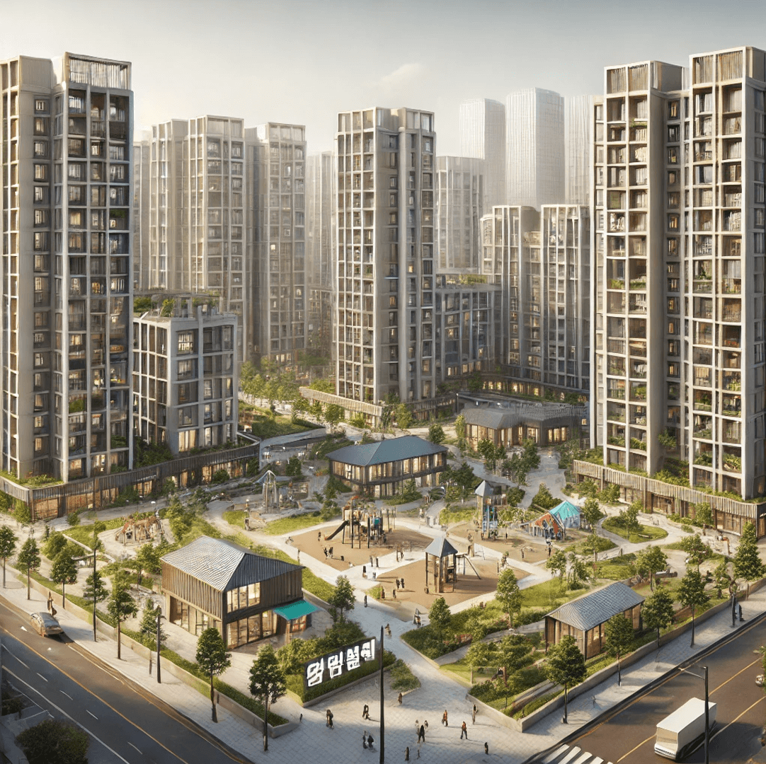 재개발재건축이 완공된 공원이 잘 조성되어 있는 아파트단지