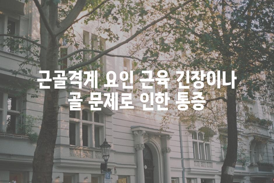 근골격계 요인 근육 긴장이나 골 문제로 인한 통증