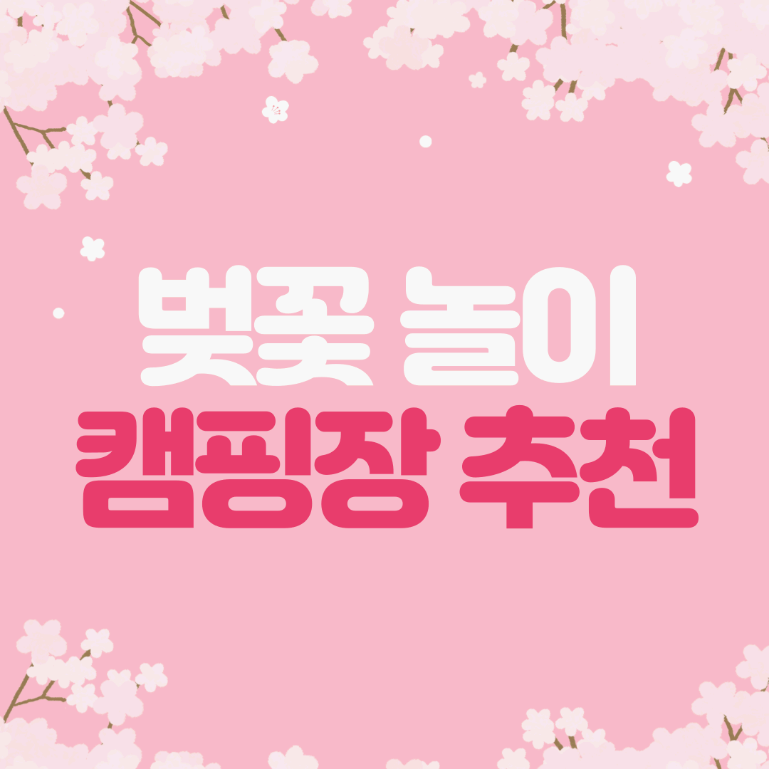 벚꽃과 캠핑을 동시에! 봄철 벚꽃 캠핑장 4곳 추천⛺🌸