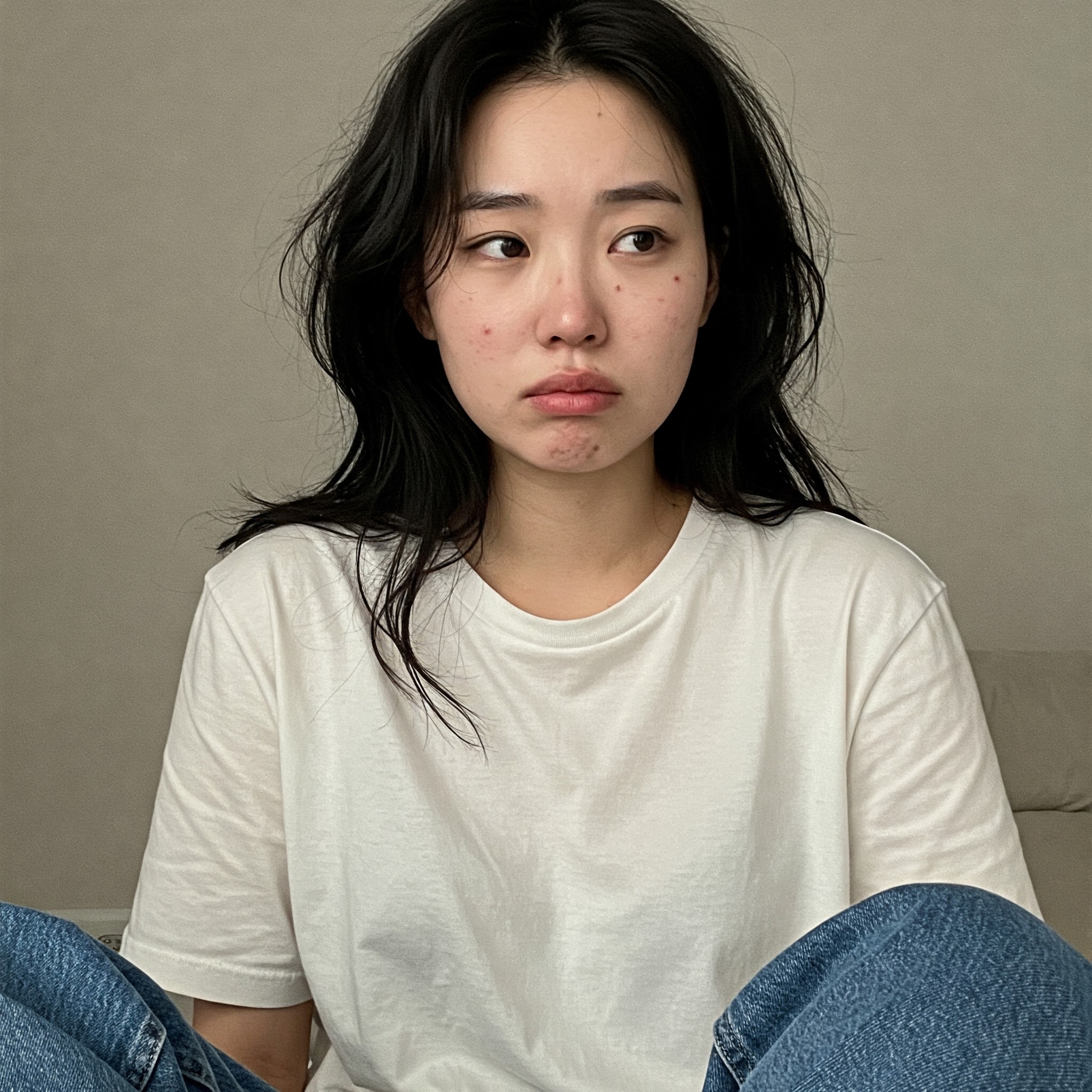 면역 저하로 피부에 트러블이 발생한 사진