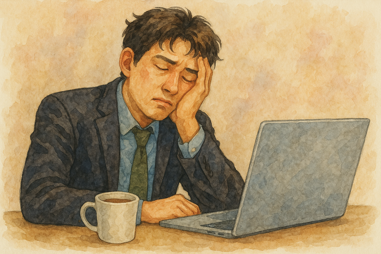 피로에 젖은 비즈니스맨