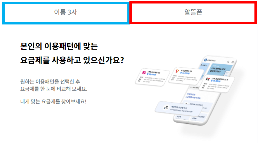 알뜰폰 태블릿 요금제 비교 사이트 검색결과 도움 이미지