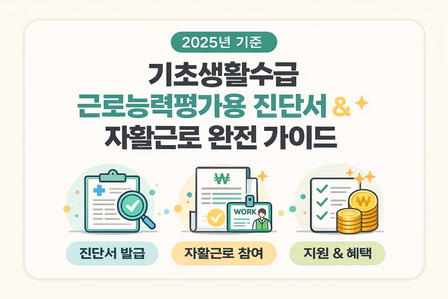 기초생활수급 근로능력평가용 진단서 & 자활근로 완전 가이드