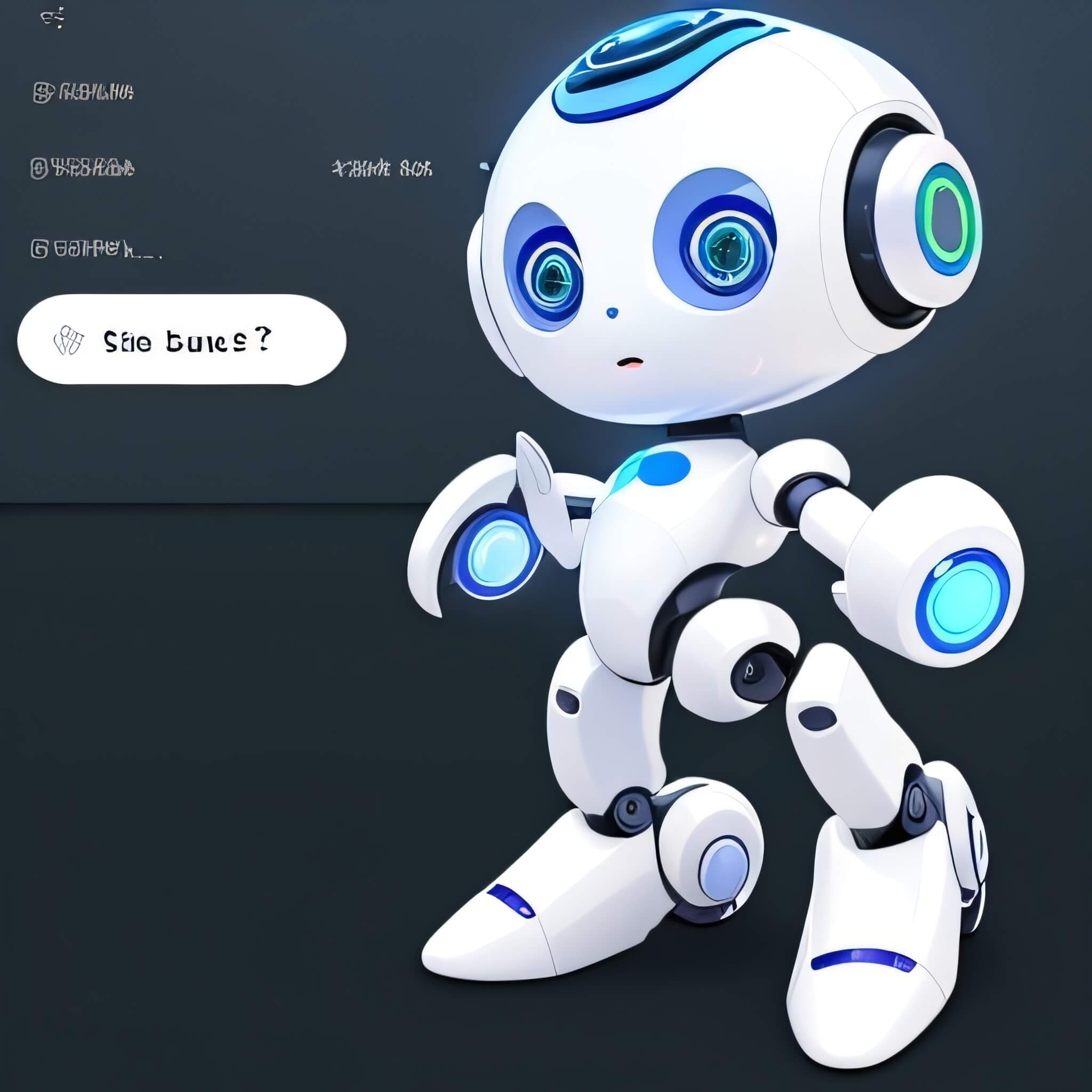 대화하는 귀여운 인공지능 로봇 이미지입니다.